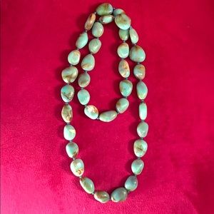 Faux aquamarine stone necklace
